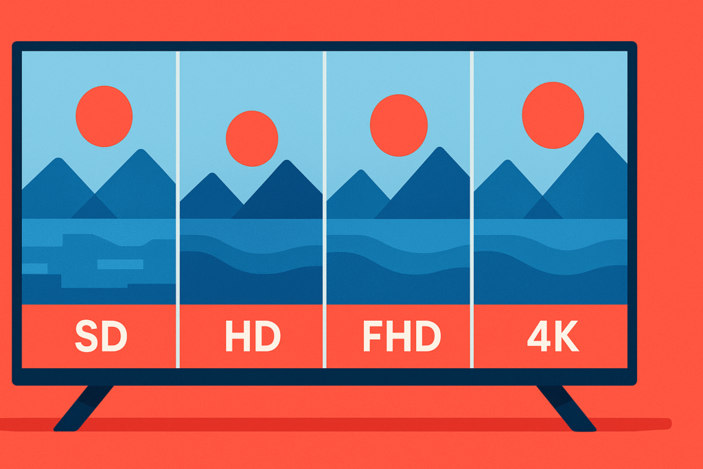 Comparatif des qualités d’image : SD, HD, FHD et 4K